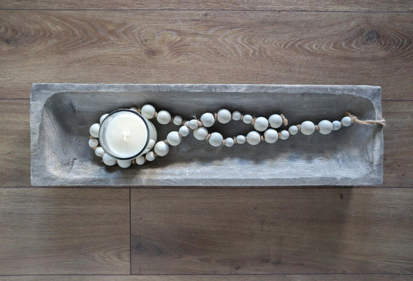 crown and birch wooden prayer beads light grey scene