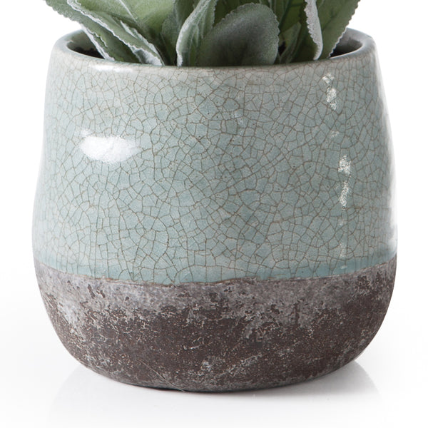 crown and birch corsica ceramic crackle round pot blue torre and tagus detail