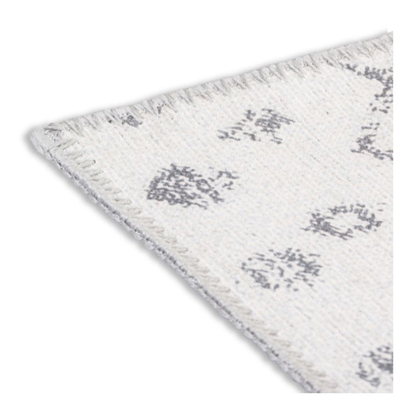 crown and birch aria spill proof washable rug grey white corner