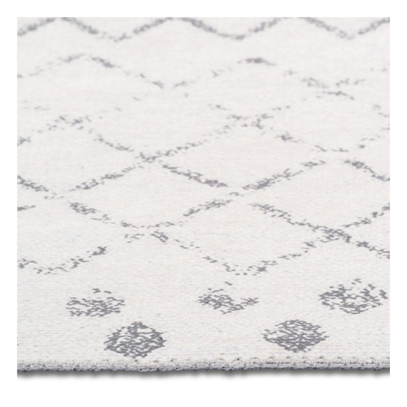 crown and birch aria spill proof washable rug grey white edge