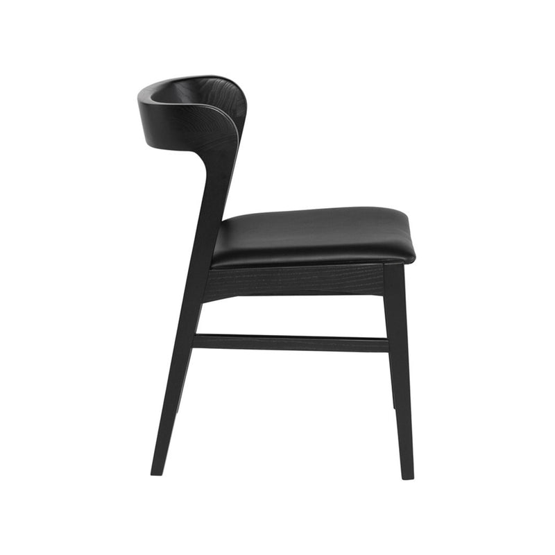 crown and birch boris dining chair black side
