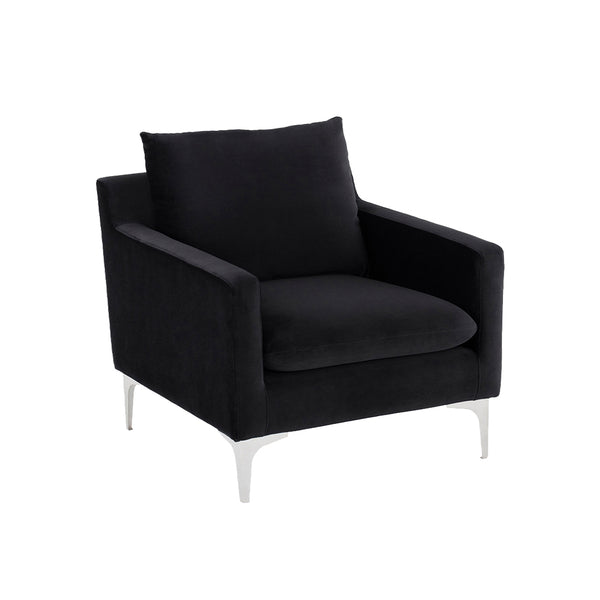 nuevo anders single sofa chair black black legs
