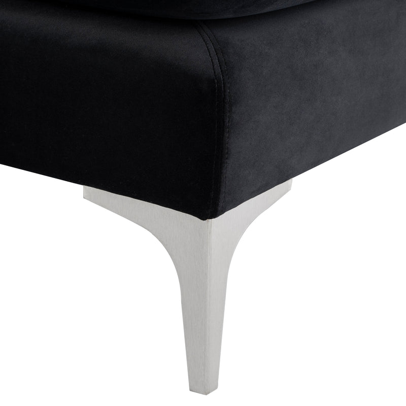 crown and birch brigitte sectional black stainless legs detail