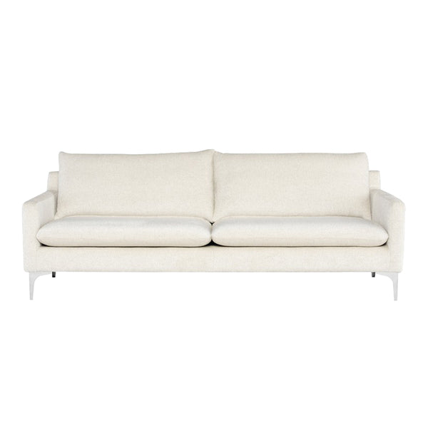 nuevo anders sofa coconut stainless legs front