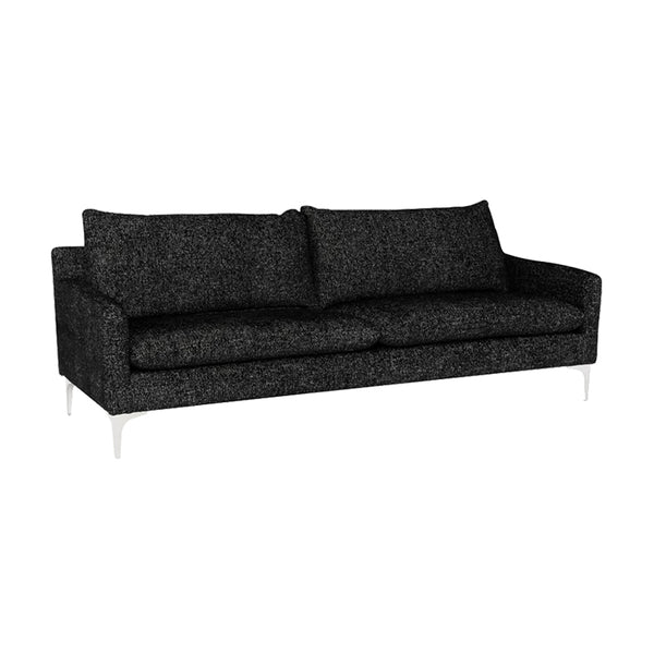 crown and birch brigitte sofa salt and pepper stainless legs angle