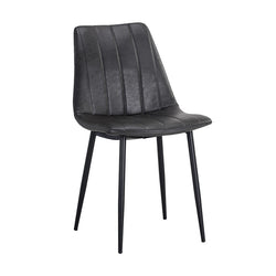 crown and birch dorian dining chair black leather angle