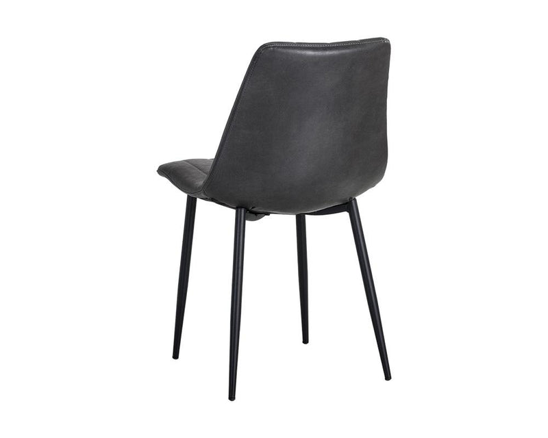 crown and birch dorian dining chair black leather back