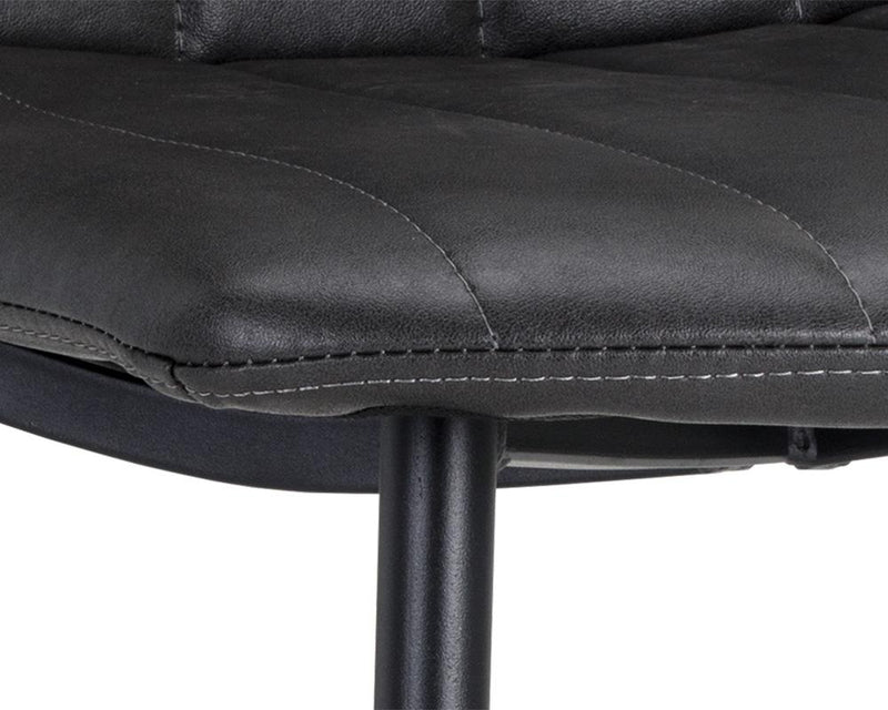 crown and birch dorian dining chair black leather detail