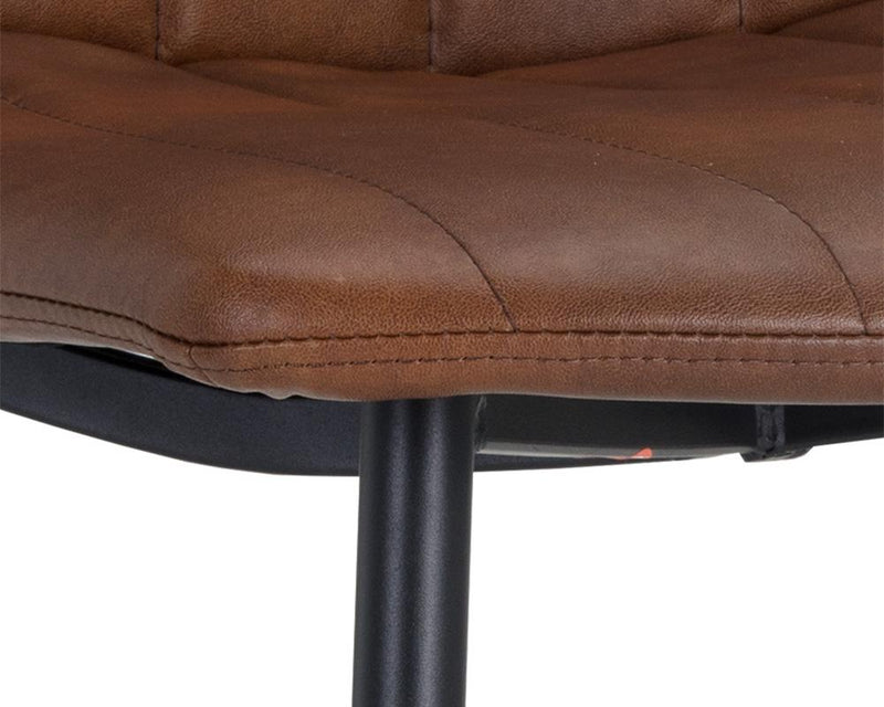crown and birch dorian dining chair brown leather detail