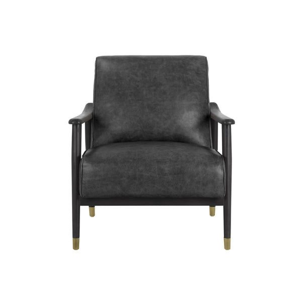 crown and birch keelan lounge chair black front