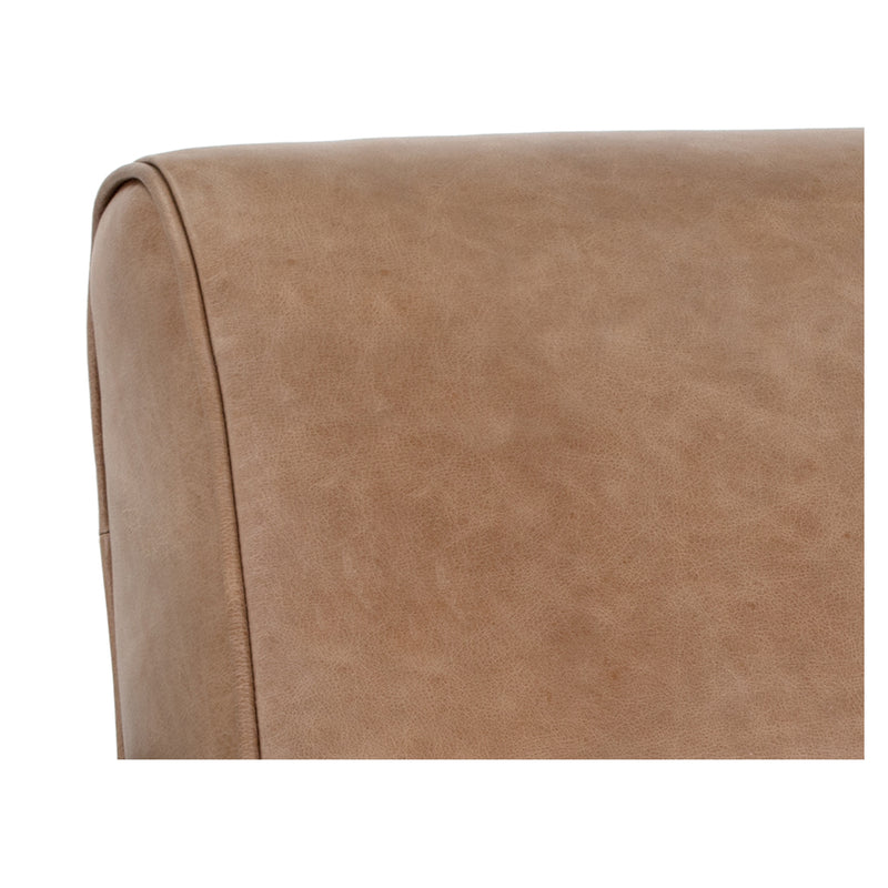 crown and birch keelan lounge chair camel detail