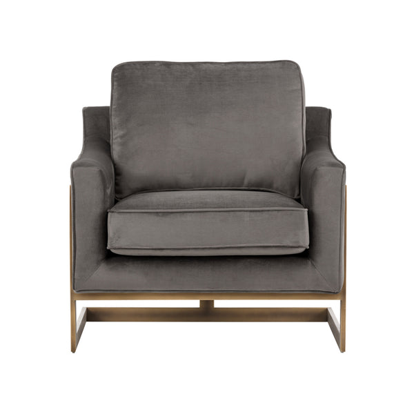 crown and birch kendall lounge chair piccolo pebble front