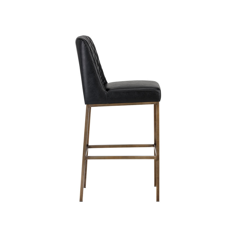 crown and birch leigh bar stool coal black side