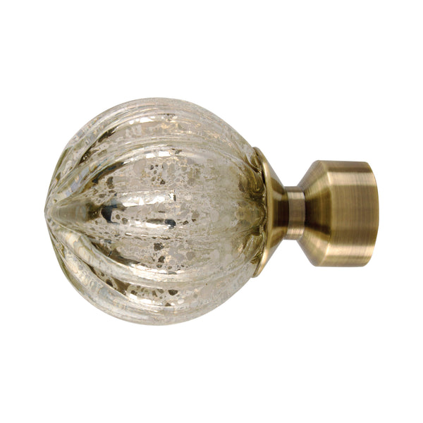 Mercury Glass Finial | Antique Brass