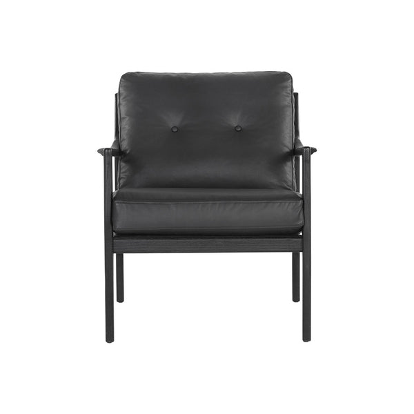 crown and birch millie occasional chair black leather front