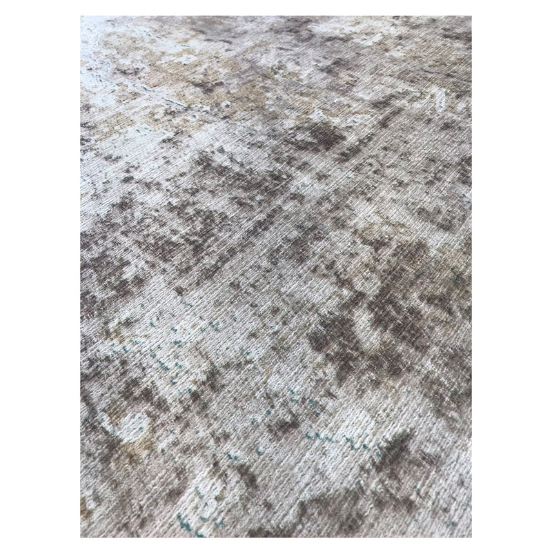 crown and birch shiloh distressed washable rug beige grey detail