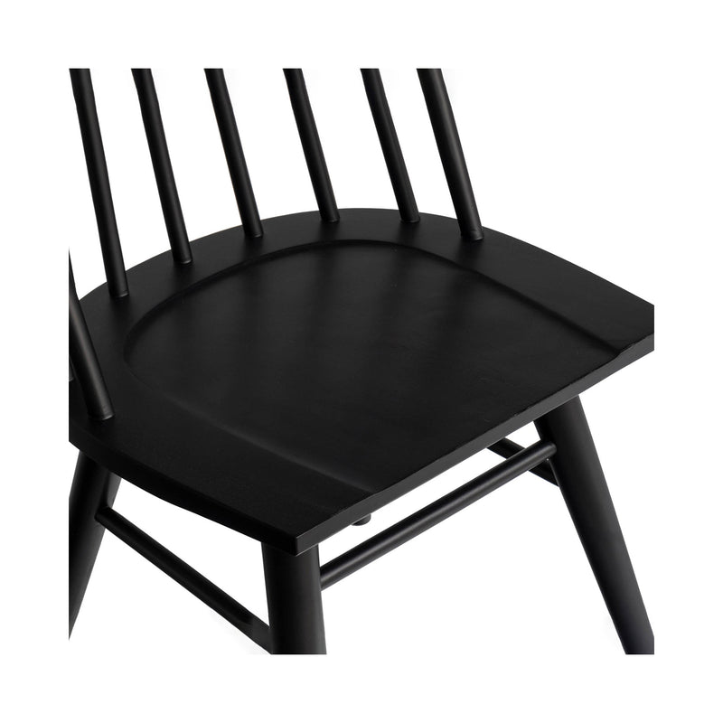 crown and birch west dining chair black seat close up