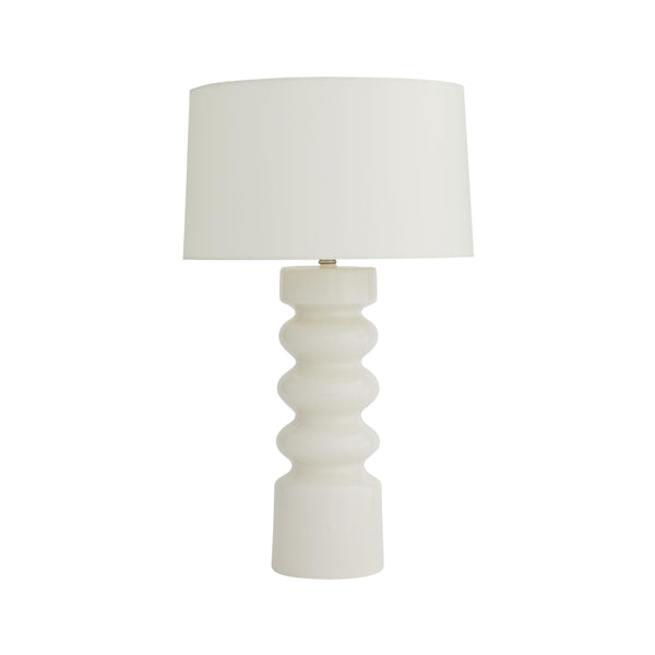crown and birch whit table lamp white crackle front