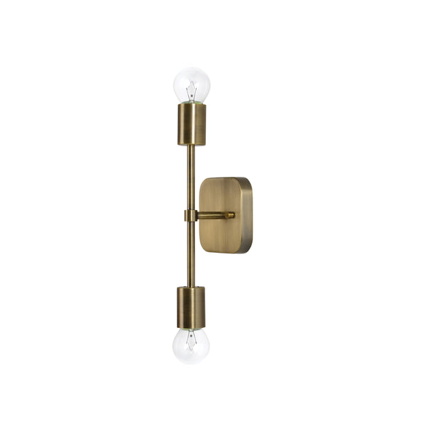 crown and birch alaina sconce bushed brass angle