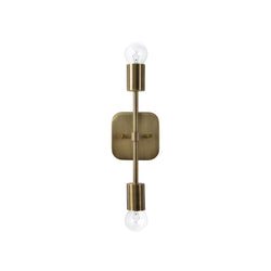 crown and birch alaina sconce bushed brass front