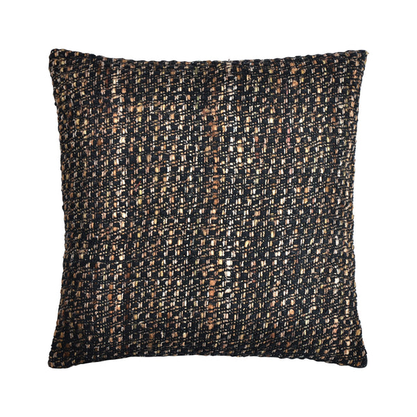 crown and birch arbor black multi knit pillow front