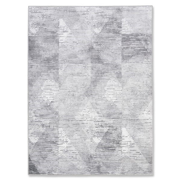 crown and birch aria modern spill proof washable rug grey front