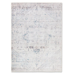 crown and birch aria spill proof washable rug beige multi front