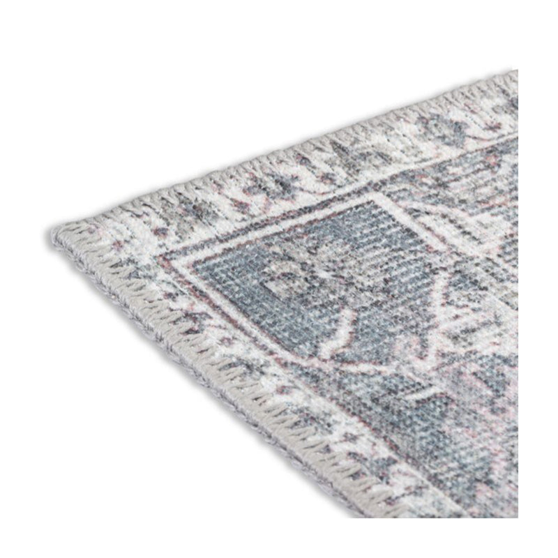 crown and birch aria spill proof washable rug grey corner