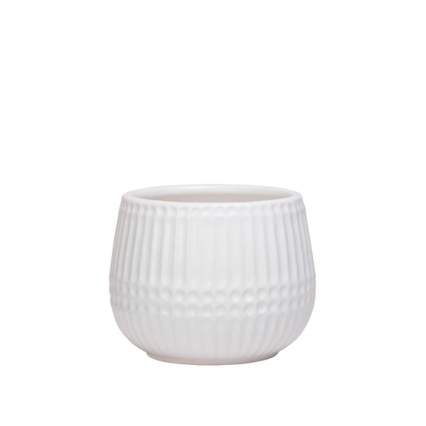 crown and birch aurora ribbed dot planter small front