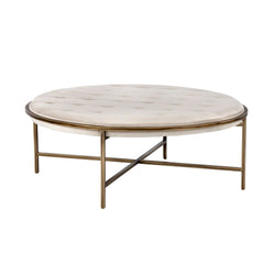 crown and birch axel ottoman coffee table champagne front