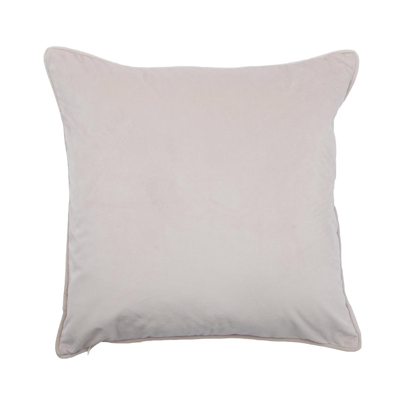 crown and birch bisque cream suede pillow front