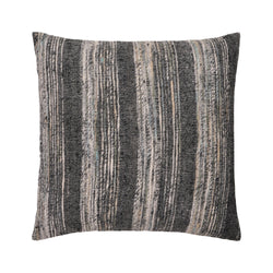 crown and birch bolton grey multi stripe woven pillow front