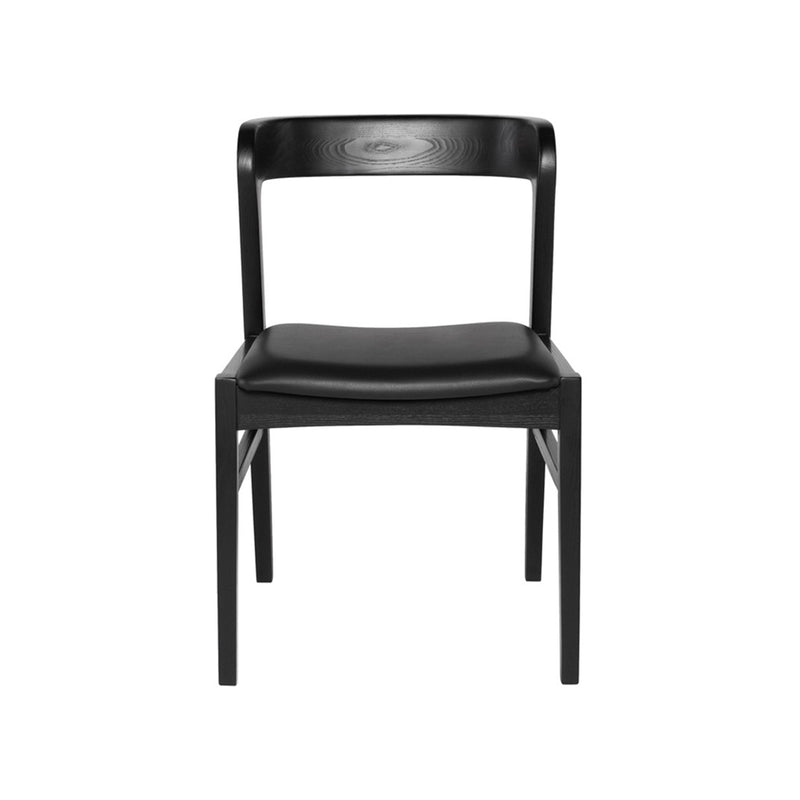 crown and birch boris dining chair black front