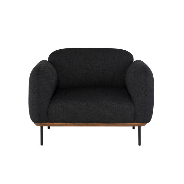 crown and birch boston occasional chair activated charcoal front