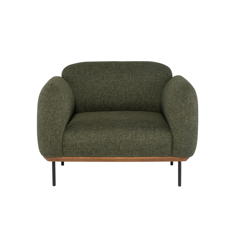 crown and birch boston occasional chair hunter green tweed front