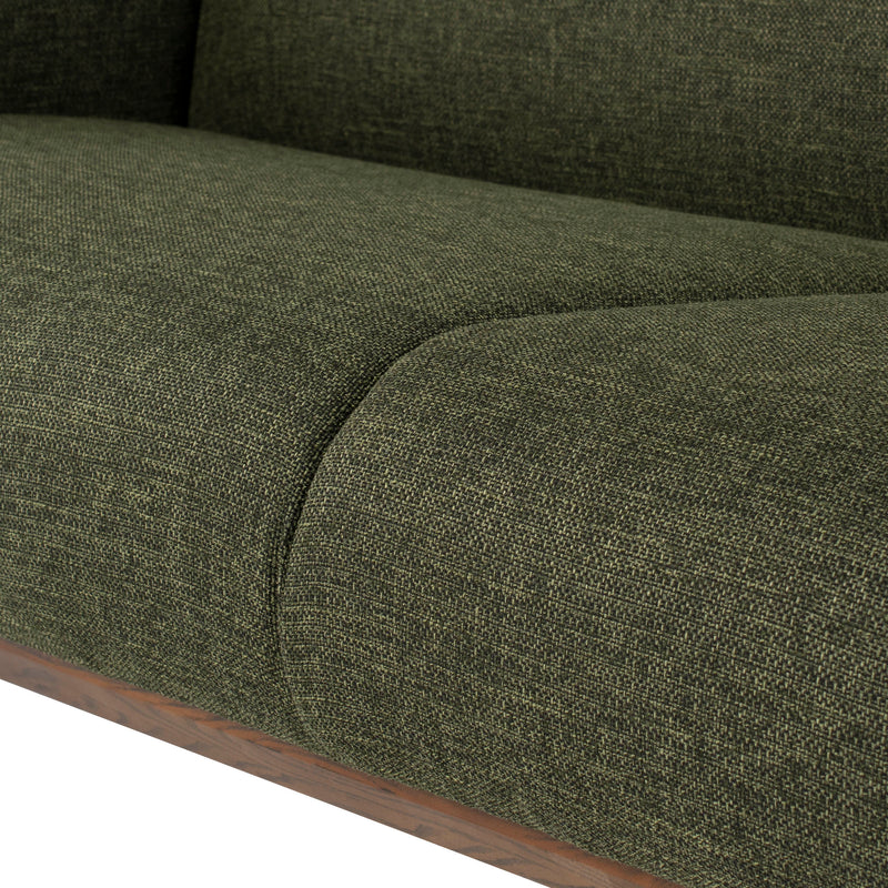 crown and birch boston sofa hunter green tweed detail