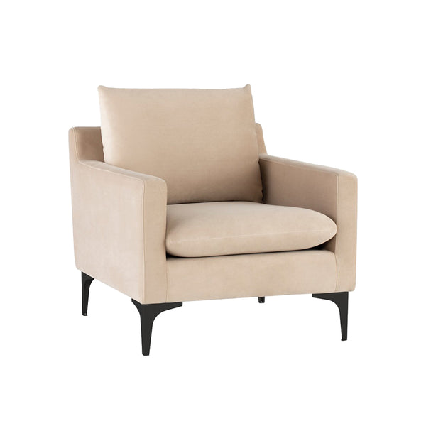 nuevo anders single sofa chair nude black legs
