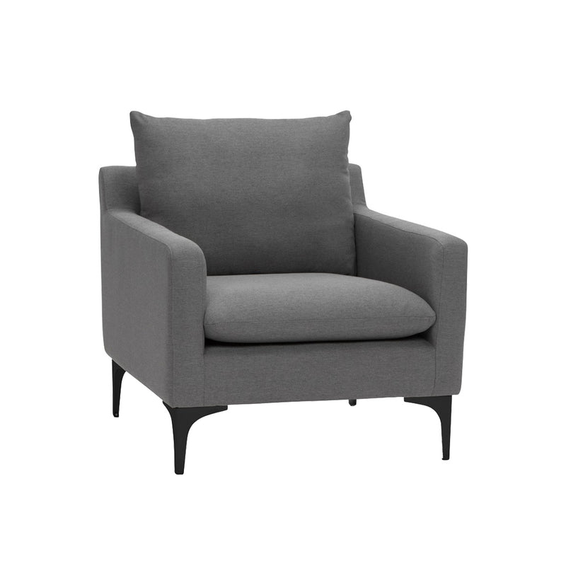 nuevo anders single sofa chair slate grey black legs
