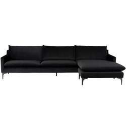 nuevo anders sectional black black legs front