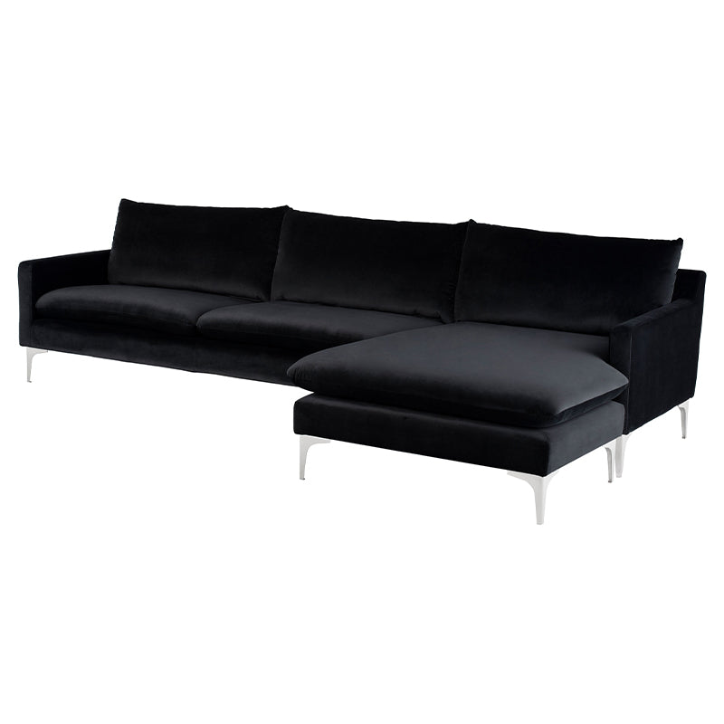 crown and birch brigitte sectional black stainless legs angle