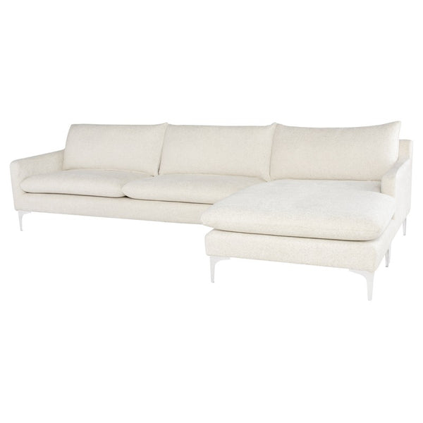 crown and birch brigitte sectional coconut stainless legs angle