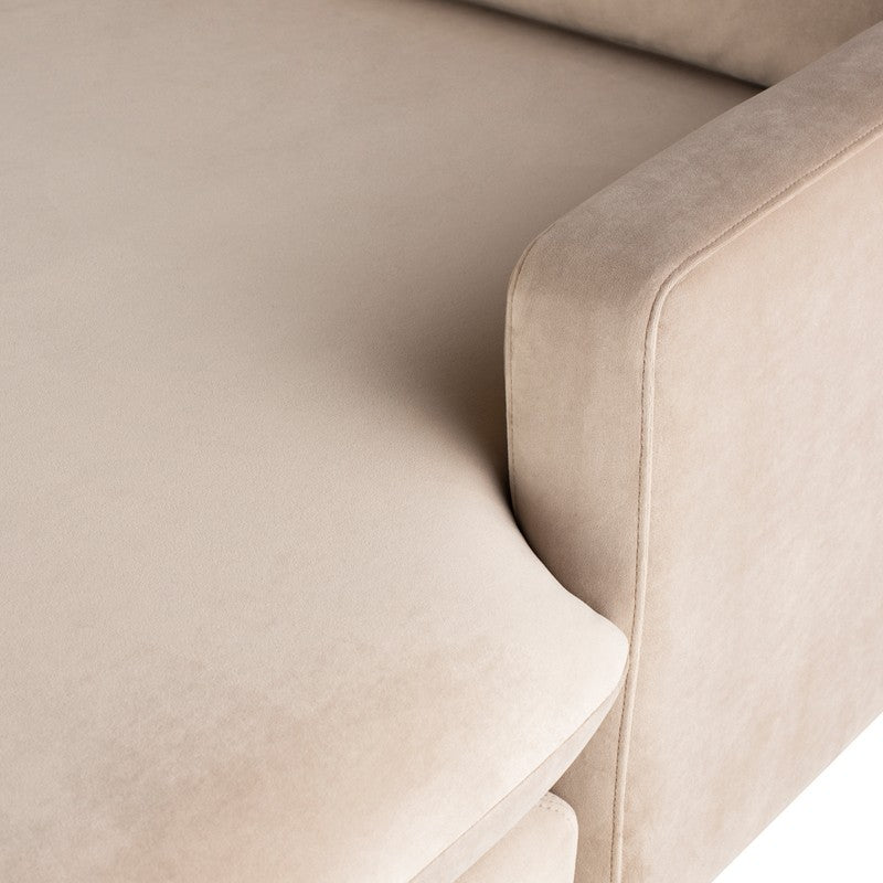 crown and birch brigitte sectional nude stainless legs detail