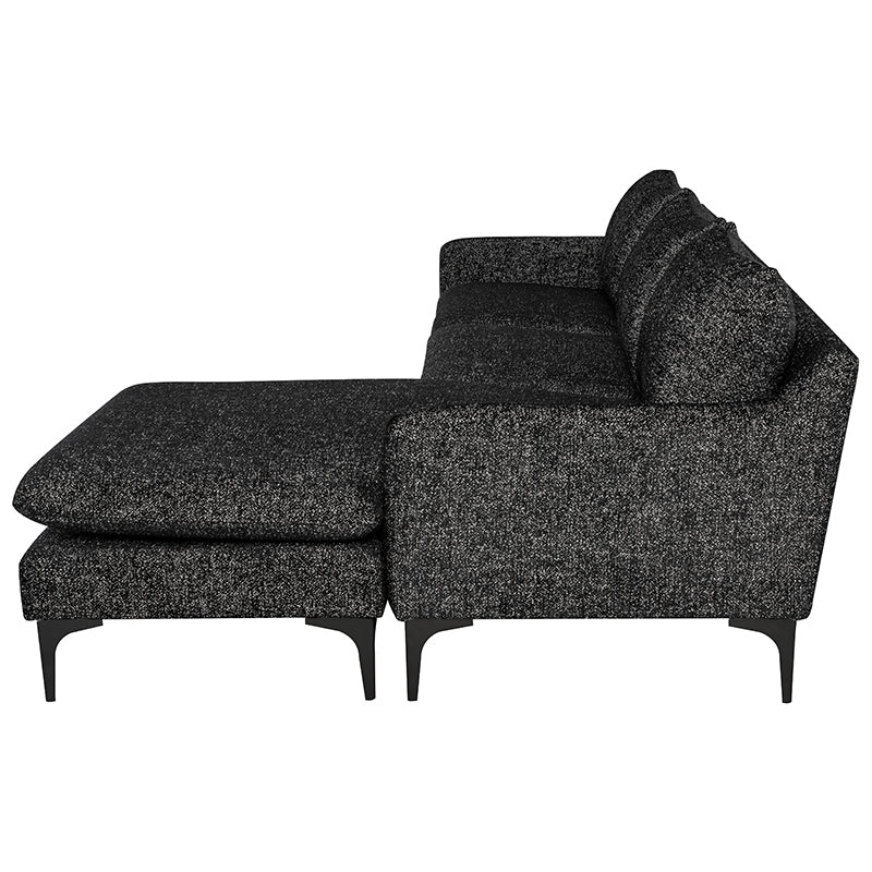 crown and birch brigitte sectional salt and pepper black legs side