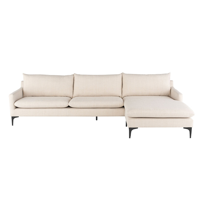 nuevo anders sectional sand black legs front