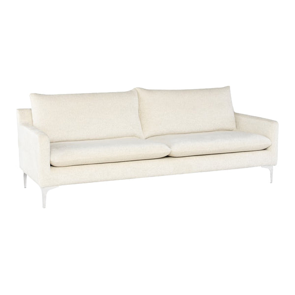crown and birch brigitte sofa coconut stainless legs angle