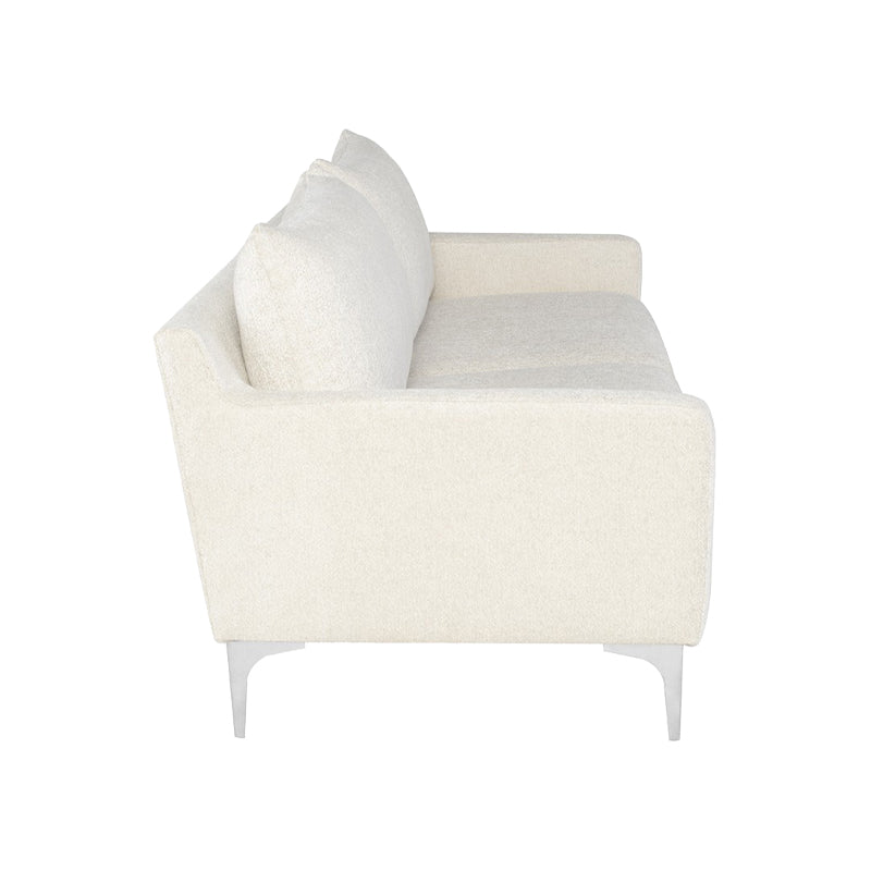 crown and birch brigitte sofa coconut stainless legs side