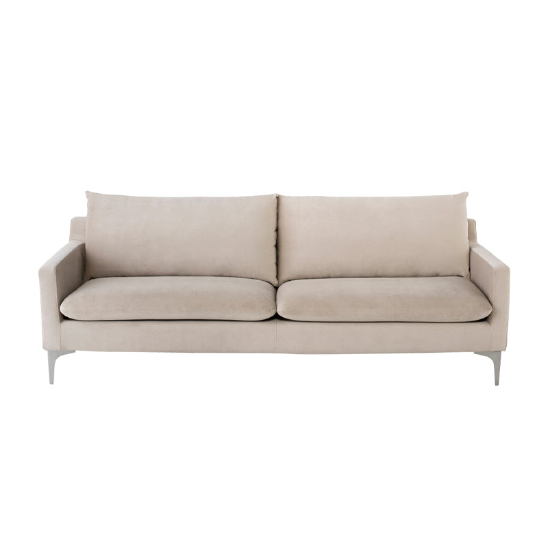 nuevo anders sofa nude stainless legs front