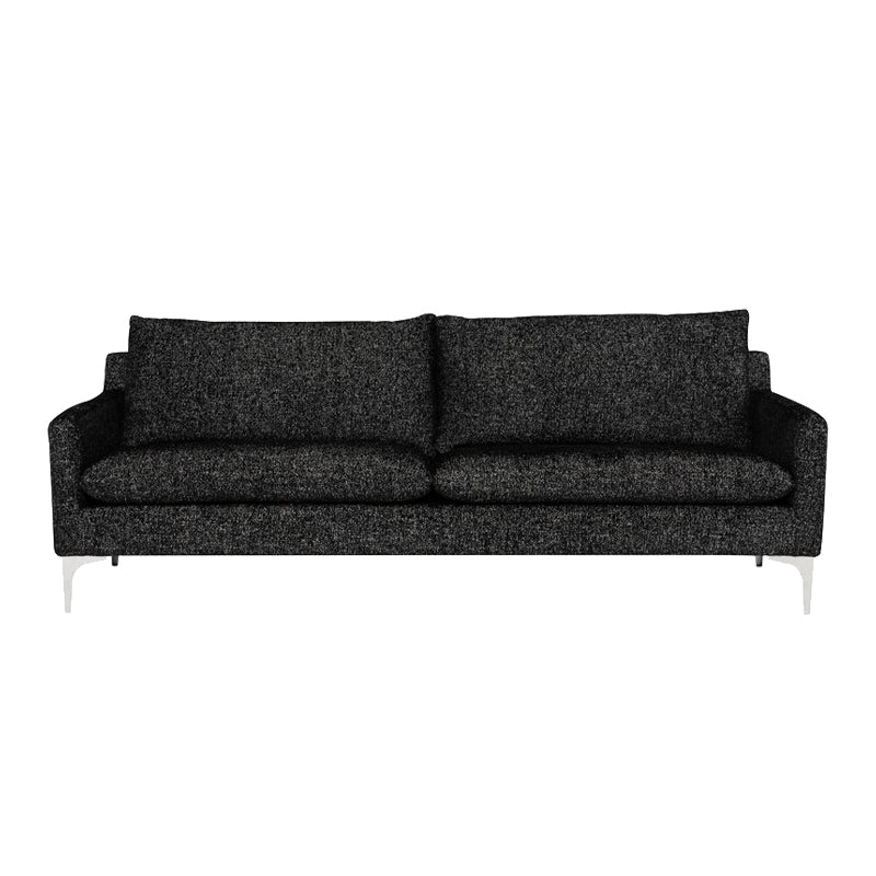 nuevo anders sofa salt and pepper stainless legs front