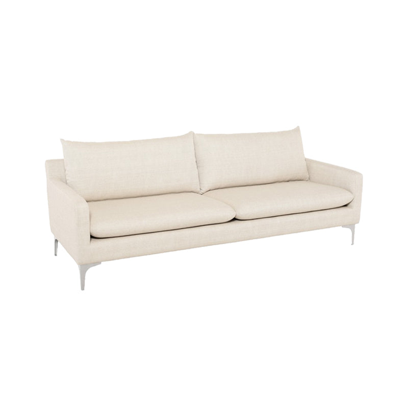 crown and birch brigitte sofa sand stainless legs angle