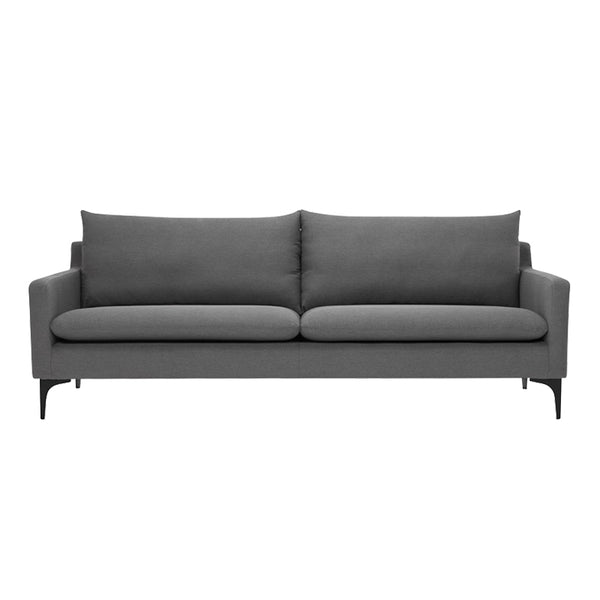 nuevo anders sofa slate grey black legs front